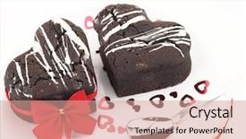  Presentation with chocolate - Slide deck featuring wedding hearts - chocolate souffle heart background and a  colored foreground