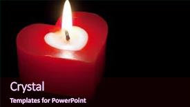  Presentation with candle - Beautiful PPT theme featuring wedding hearts - heart shaped candle isolated backdrop and a wine colored foreground