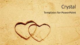  Presentation with sand heart - Presentation with wedding hearts - heart shapes drawn in sand background and a blonde colored foreground