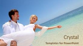  Presentation with bride - Beautiful PPT theme featuring wedding indian - groom holding bride in his backdrop and a  colored foreground