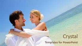  Presentation with bride - Audience pleasing PPT layouts consisting of wedding indian - groom holding bride in his backdrop and a  colored foreground