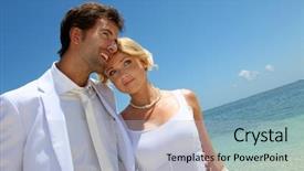  Presentation with married couple hearts - PPT layouts having wedding indian - just married couple walking background and a light gray colored foreground