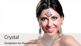  Presentation with woman colored parachute - Cool new PPT theme with wedding indian - young beautiful brunette woman backdrop and a  colored foreground