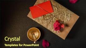  Presentation with indian wedding invitation - Cool new theme with wedding invitation - elegant golden indian festive gift backdrop and a tawny brown colored foreground