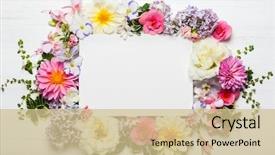  Presentation with flower wedding - Amazing PPT layouts having wedding invitation - festive flower composition with greeting backdrop and a soft green colored foreground
