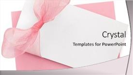 Presentation with pink wedding - Beautiful presentation theme featuring wedding invitation - note with transparent pink bow backdrop and a white colored foreground
