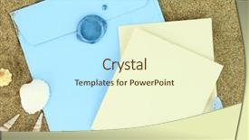  Presentation with wedding invitation card - Cool new theme with wedding invitation - paper card and blue envelope backdrop and a cream colored foreground