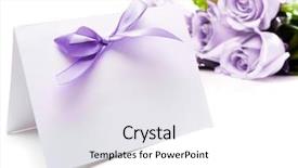  Presentation with purple wedding - Audience pleasing presentation theme consisting of wedding invitation - purple greeting card and roses backdrop and a sky blue colored foreground