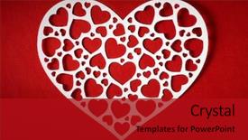  Presentation with paper cutting - Presentation theme having wedding invitation - valentine day card paper cutting background and a crimson colored foreground