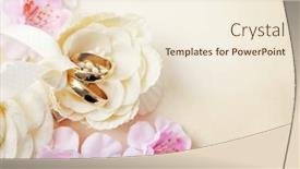  Presentation with wedding invitation - Beautiful theme featuring wedding-invitation-with-flowers backdrop and a cream colored foreground