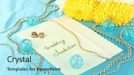  Presentation with wedding invitation - PPT layouts featuring wedding invitations on decorated table background and a arctic colored foreground