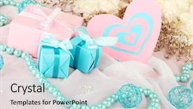  Presentation with wedding - Slides enhanced with wedding invitations on decorated table background and a light blue colored foreground