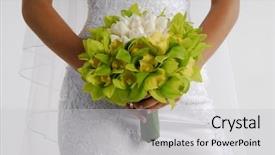  Presentation with wedding - Colorful theme enhanced with wedding lace - flowers backdrop and a light gray colored foreground