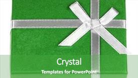  Presentation with ribbon green - Presentation design enhanced with wedding lace - one green gift box background and a shamrock green colored foreground