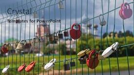  Presentation with wedding - PPT theme featuring wedding-locks-on-bridhe-near background and a seafoam green colored foreground