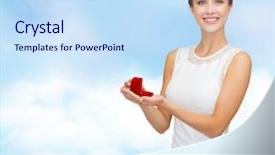  Presentation with engagement - Theme with red gift box with diamond background and a sky blue colored foreground