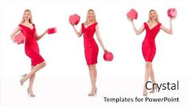  Presentation with colored parachute woman - Cool new slides with wedding montage - woman with giftbox isolated backdrop and a  colored foreground