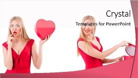  Presentation with empowered woman - Slide set featuring wedding montage - woman with giftbox isolated background and a white colored foreground