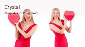  Presentation with wedding montage - Slide set featuring wedding montage - woman with giftbox isolated background and a lemonade colored foreground