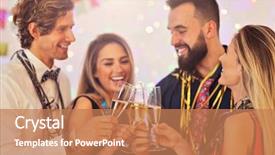  Presentation with friends - Beautiful PPT layouts featuring wedding music - picture showing group of friends backdrop and a coral colored foreground