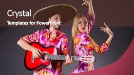 Presentation with spanish - Presentation theme having wedding music bands jazz guitarist - spanish pair playing guitar background and a tawny brown colored foreground