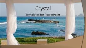  Presentation with tropical wedding - Slide deck having wedding on a beach in a tropical paradise at a resort hotel in cancun mexico background and a light blue colored foreground