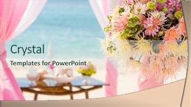  Presentation with tropical wedding - Colorful presentation theme enhanced with wedding on beach tropical outdoor backdrop and a sky blue colored foreground