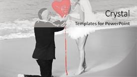  Presentation with tropical wedding - PPT theme enhanced with wedding on the tropical beach background and a light gray colored foreground