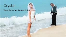  Presentation with tropical wedding - Colorful theme enhanced with wedding on the tropical beach backdrop and a  colored foreground