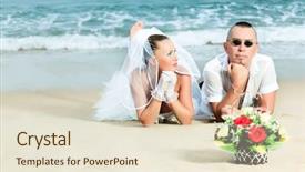  Presentation with tropical wedding - Cool new presentation with wedding on the tropical beach backdrop and a lemonade colored foreground