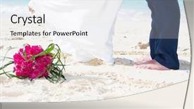  Presentation with tropical wedding - Audience pleasing presentation consisting of wedding on tropical beach bride backdrop and a sky blue colored foreground