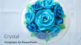  Presentation with wedding roses - PPT theme having wedding-or-birthday-cake-decorated background and a light blue colored foreground