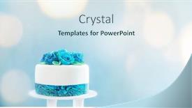  Presentation with wedding roses - Presentation theme enhanced with wedding-or-birthday-cake-decorated background and a sky blue colored foreground