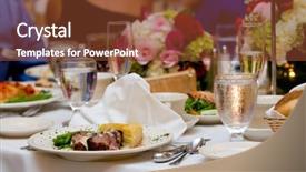  Presentation with catering - Slide set enhanced with wedding or other catered event background and a tawny brown colored foreground