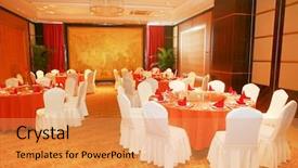  Presentation with table setting - Colorful PPT theme enhanced with wedding or romantic dinner event backdrop and a gold colored foreground