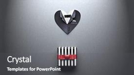  Presentation with heart disease and heartbeat symbol - PPT theme featuring wedding or st valentine theme background and a gray colored foreground