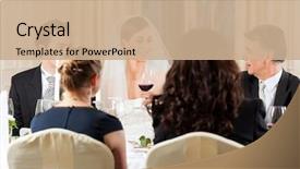  Presentation with dinner party - PPT theme having wedding party at dinner background and a  colored foreground