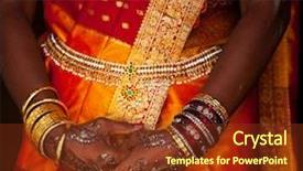  Presentation with indian hindu wedding - Presentation theme with wedding pattern on hands background and a tawny brown colored foreground