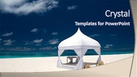  Presentation with beach wedding - Amazing presentation design having wedding pavilion at a beautiful backdrop and a navy blue colored foreground