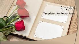  Presentation with wedding roses - Theme having wedding photo album with roses background and a lemonade colored foreground