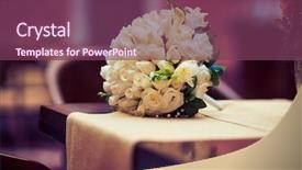  Presentation with wedding - Audience pleasing presentation theme consisting of wedding reception - bridal bouquet backdrop and a violet colored foreground