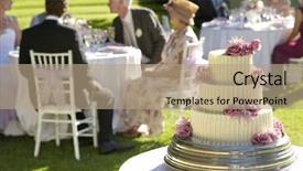  Presentation with closeup of foosball table soccer - PPT theme with wedding reception - closeup of weeding cake background and a coral colored foreground