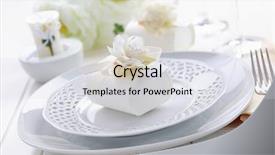  Presentation with white wedding - Slides featuring wedding reception - luxury place setting in white background and a light gray colored foreground