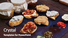  Presentation with appetizer - PPT layouts with wedding reception social events - top view of a set background and a tawny brown colored foreground