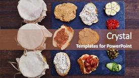  Presentation with appetizers - Theme having wedding reception social events - top view of the collection background and a  colored foreground