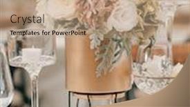  Presentation with table setting - Theme with wedding-reception-table-setting background and a coral colored foreground