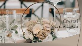  Presentation with table setting - Slide deck consisting of wedding-reception-table-setting background and a mint green colored foreground