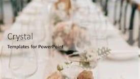  Presentation with wedding - Amazing slides having wedding-reception-table-setting backdrop and a soft green colored foreground