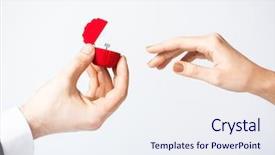  Presentation with wedding ring - Presentation theme enhanced with wedding ring and gift box background and a sky blue colored foreground