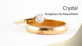  Presentation with diamonds - Slides with wedding ring band with diamonds background and a white colored foreground